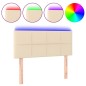 vidaXL Cabecero con LED de tela color crema 100x5x78/88 cm vidaXL Cabecero con LED de tela color crema 100x5x78/88 cm