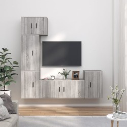 vidaXL Set de muebles para TV 5 pzas madera contrachapada gris Sonoma