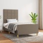 vidaXL Estructura de cama con cabecero de tela gris taupe 90x200 cm