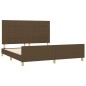 vidaXL Estructura de cama con cabecero de tela marrón 180x200 cm vidaXL Estructura de cama con cabecero de tela marrón 180x200 cm