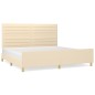 vidaXL Estructura de cama con cabecero de tela color crema 200x200 cm