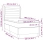 vidaXL Cama box spring con colchón tela color crema 100x200 cm vidaXL Cama box spring con colchón tela color crema 100x200 cm