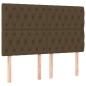 vidaXL Cama box spring con colchón tela marrón oscuro 140x190 cm