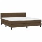 vidaXL Cama box spring con colchón tela marrón oscuro 180x200 cm vidaXL Cama box spring con colchón tela marrón oscuro 180x200 cm