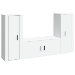 vidaXL Set de muebles de TV 3 piezas madera contrachapada blanco