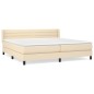 vidaXL Cama box spring con colchón tela color crema 200x200 cm vidaXL Cama box spring con colchón tela color crema 200x200 cm