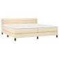 vidaXL Cama box spring con colchón tela color crema 200x200 cm vidaXL Cama box spring con colchón tela color crema 200x200 cm