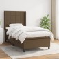 vidaXL Cama box spring con colchón tela marrón oscuro 90x190 cm vidaXL Cama box spring con colchón tela marrón oscuro 90x190 cm