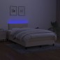 vidaXL Cama box spring con colchón y LED tela crema 120x200 cm vidaXL Cama box spring con colchón y LED tela crema 120x200 cm