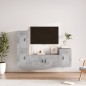 vidaXL Set de muebles de TV 4 pzas madera contrachapada gris hormigón vidaXL Set de muebles de TV 4 pzas madera contrachapada gris hormigón