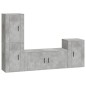 vidaXL Set de muebles de TV 4 pzas madera contrachapada gris hormigón vidaXL Set de muebles de TV 4 pzas madera contrachapada gris hormigón