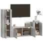 vidaXL Set de muebles de TV 4 pzas madera contrachapada gris hormigón vidaXL Set de muebles de TV 4 pzas madera contrachapada gris hormigón