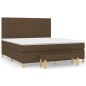 vidaXL Cama box spring con colchón tela marrón oscuro 180x200 cm vidaXL Cama box spring con colchón tela marrón oscuro 180x200 cm