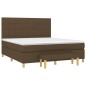 vidaXL Cama box spring con colchón tela marrón oscuro 180x200 cm vidaXL Cama box spring con colchón tela marrón oscuro 180x200 cm