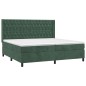 vidaXL Cama box spring colchón y LED terciopelo verde oscuro 200x200cm vidaXL Cama box spring colchón y LED terciopelo verde oscuro 200x200cm