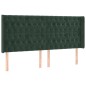 vidaXL Cama box spring colchón y LED terciopelo verde oscuro 200x200cm vidaXL Cama box spring colchón y LED terciopelo verde oscuro 200x200cm