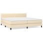 vidaXL Cama box spring con colchón tela color crema 200x200 cm vidaXL Cama box spring con colchón tela color crema 200x200 cm