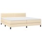 vidaXL Cama box spring con colchón tela color crema 200x200 cm vidaXL Cama box spring con colchón tela color crema 200x200 cm