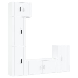 vidaXL Set de muebles para TV 5 piezas madera contrachapada blanco