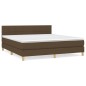 vidaXL Cama box spring con colchón tela marrón oscuro 180x200 cm vidaXL Cama box spring con colchón tela marrón oscuro 180x200 cm