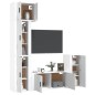 vidaXL Set de muebles para TV 5 piezas madera contrachapada blanco