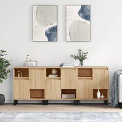 vidaXL Aparadores 3 uds madera contrachapada color roble sonoma