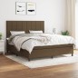 vidaXL Cama box spring con colchón tela marrón oscuro 180x200 cm vidaXL Cama box spring con colchón tela marrón oscuro 180x200 cm