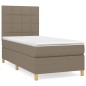 vidaXL Cama box spring con colchón tela gris taupe 90x190 cm vidaXL Cama box spring con colchón tela gris taupe 90x190 cm
