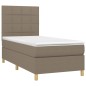 vidaXL Cama box spring con colchón tela gris taupe 90x190 cm vidaXL Cama box spring con colchón tela gris taupe 90x190 cm