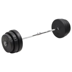vidaXL Mancuerna curl con discos 90 kg