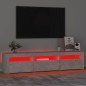 vidaXL Mueble de TV con luces LED gris hormigón 180x35x40 cm