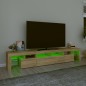 vidaXL Mueble de TV con luces LED roble Sonoma 230x36,5x40 cm