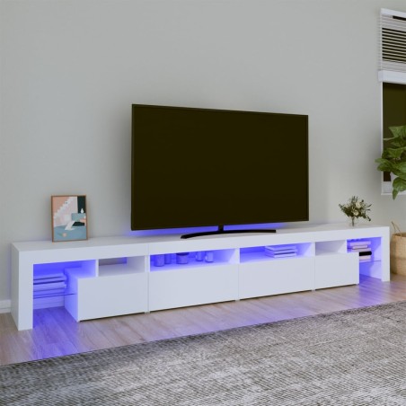 vidaXL Mueble de TV con luces LED blanco 260x36,5x40 cm