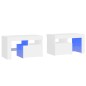 vidaXL Mesitas de noche con luces LED 2 uds blanco brillo 70x36,5x40cm vidaXL Mesitas de noche con luces LED 2 uds blanco brillo 70x36,5x40cm