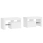vidaXL Mesitas de noche con luces LED 2 uds blanco brillo 70x36,5x40cm vidaXL Mesitas de noche con luces LED 2 uds blanco brillo 70x36,5x40cm