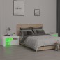 vidaXL Mesitas de noche con luces LED 2 uds blanco brillo 70x36,5x40cm vidaXL Mesitas de noche con luces LED 2 uds blanco brillo 70x36,5x40cm