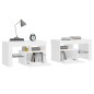 vidaXL Mesitas de noche con luces LED 2 uds blanco brillo 70x36,5x40cm vidaXL Mesitas de noche con luces LED 2 uds blanco brillo 70x36,5x40cm
