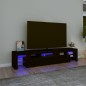 vidaXL Mueble de TV con luces LED Negro 200x36,5x40 cm vidaXL Mueble de TV con luces LED Negro 200x36,5x40 cm