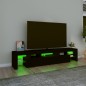 vidaXL Mueble de TV con luces LED Negro 200x36,5x40 cm vidaXL Mueble de TV con luces LED Negro 200x36,5x40 cm