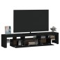 vidaXL Mueble de TV con luces LED Negro 200x36,5x40 cm vidaXL Mueble de TV con luces LED Negro 200x36,5x40 cm