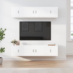 vidaXL Set de muebles para TV 6 piezas madera contrachapada blanco