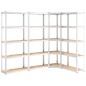 vidaXL Estantería 5 niveles 4 uds acero madera contrachapada plateado