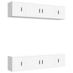 vidaXL Set de muebles para TV 6 piezas madera contrachapada blanco