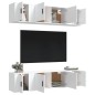 vidaXL Set de muebles para TV 6 piezas madera contrachapada blanco