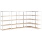 vidaXL Estantería 5 niveles 5 uds acero madera contrachapada plateado