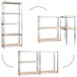 vidaXL Estantería 5 niveles 4 uds acero madera contrachapada plateado vidaXL Estantería 5 niveles 4 uds acero madera contrachapada plateado