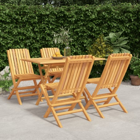 vidaXL Juego de comedor para jardín 5 piezas madera maciza de teca