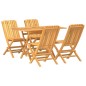 vidaXL Juego de comedor para jardín 5 piezas madera maciza de teca vidaXL Juego de comedor para jardín 5 piezas madera maciza de teca