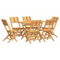 vidaXL Juego de comedor de jardín 7 piezas madera maciza de teca vidaXL Juego de comedor de jardín 7 piezas madera maciza de teca