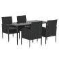 vidaXL Set de muebles jardín 5 pzas con cojines ratán sintético negro